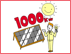 12 太陽電池容量1000kwの太陽光発電をしている